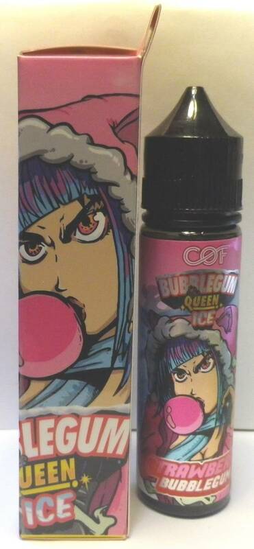 VAPE 電子タバコ専用リキッド　COF マレーシア製リキッド　”Cloudy O Funky Bubblegum Queen Strawberry　ICE”　大容量60mL　BOX入り