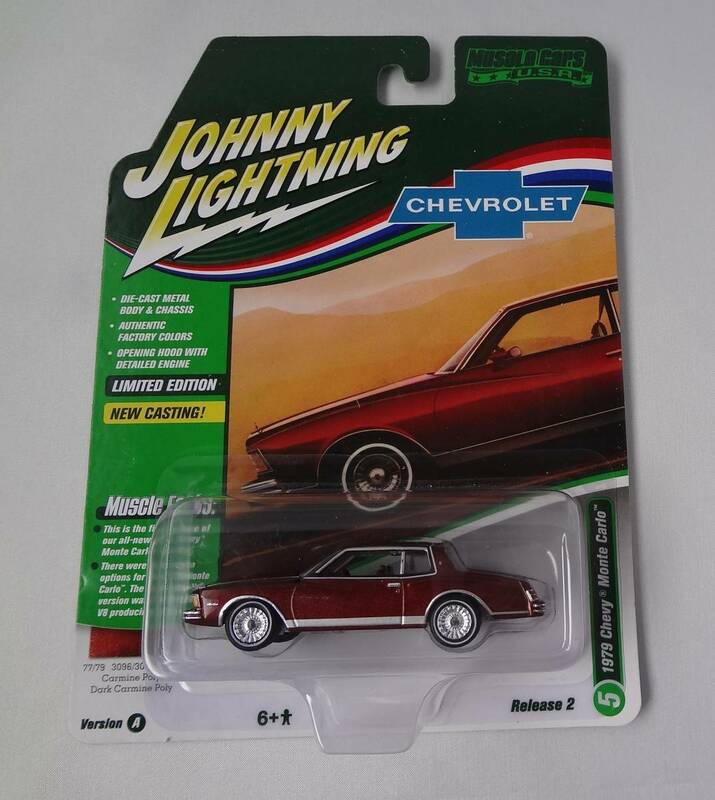 JOHNNY LIGHTNING　ジョニーライトニング　1/64　1979 Chevy Monte Carlo　Carmine Poly/Dark Carmine Poly　シェビー モンテカルロ　④