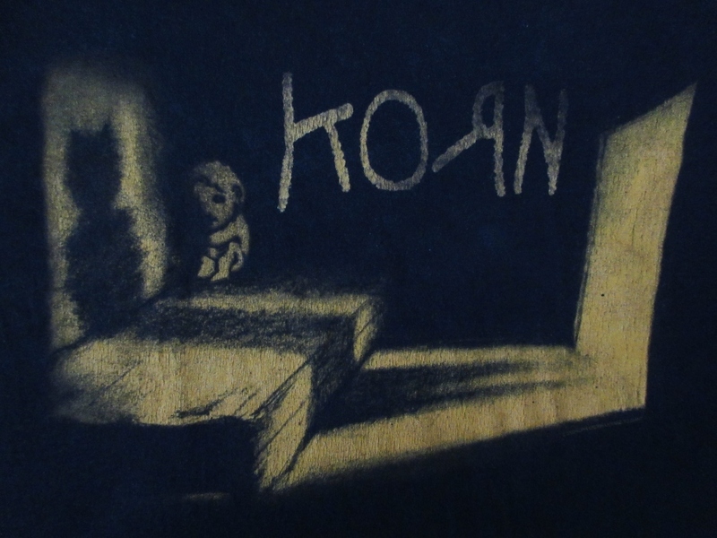 00's メキシコ製 Korn イラスト Tシャツ L 黒 コーン ヘヴィ ロック メタル バンドUntouchables アンタッチャブルズ Jonathan Davis芸術ART