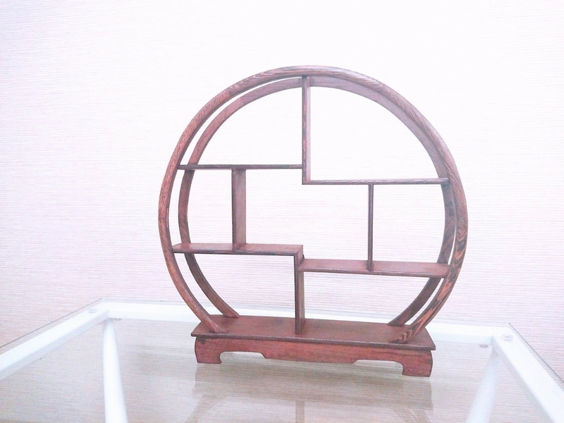 中国茶器棚　丸型　アンティーク