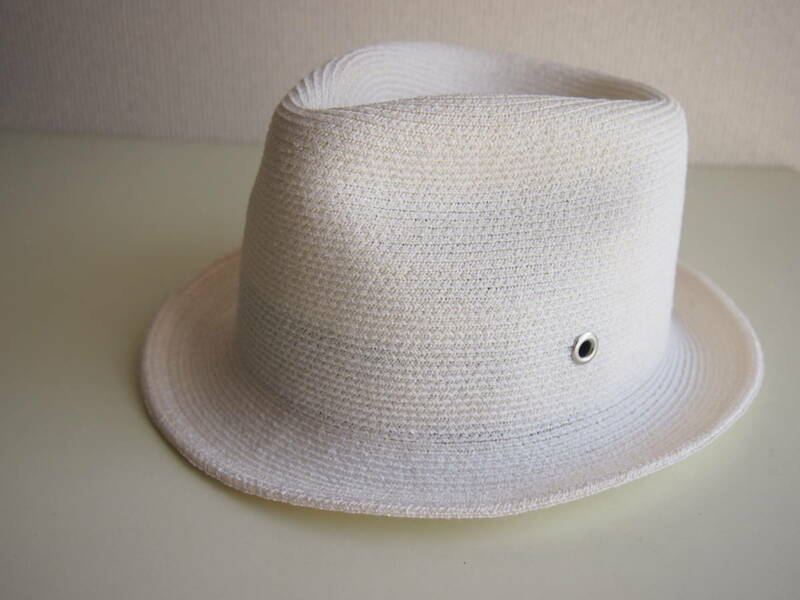 K152 訳あり新品 18,000円 58cm日本製 カミラフカ KAMILAVKA 麦わら帽子 テンガローハット ホワイト 白 ストローハット ソフト帽子 白帽子