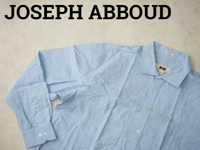 ☆送料無料☆ JOSEPH ABBOUD ジョセフアブード USA直輸入 古着 長袖 胸ポケット付き ワイドスプレッドカラー シャツ メンズ 181/2 ブルー