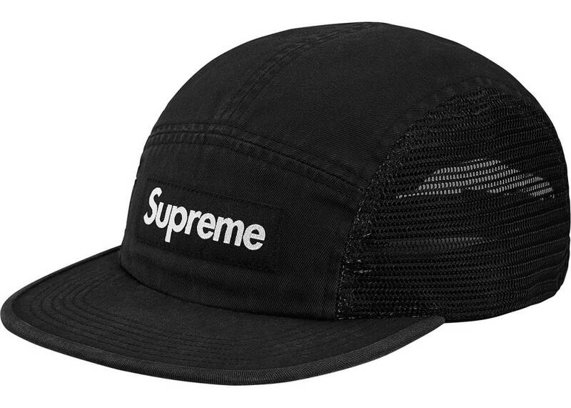 新品 未使用 国内正規品 ◆ Supreme Mesh Side Panel Camp Cap Black/黒 ◆ 18ss Week16 代官山店舗購入商品