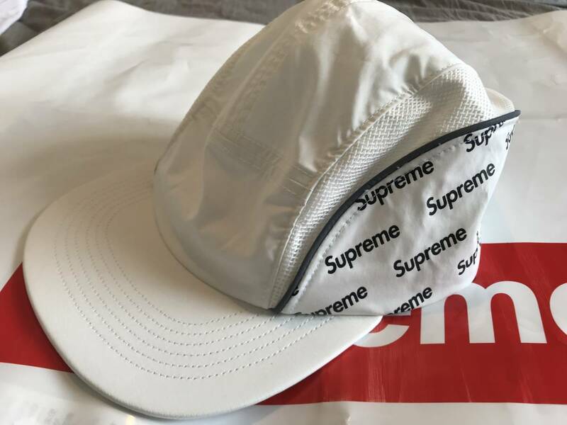 新品 未使用 国内正規品 ◆ Supreme Diagonal Logo Side Panel Camp Cap White/白 ◆ 18ss Week15 代官山店舗購入商品