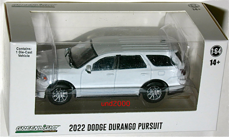 Greenlight 1/64 2022 Dodge Durango Pursuit Police ダッジ デュランゴ ポリスカー ベース車 Hot グリーンライト パトカー ホワイト