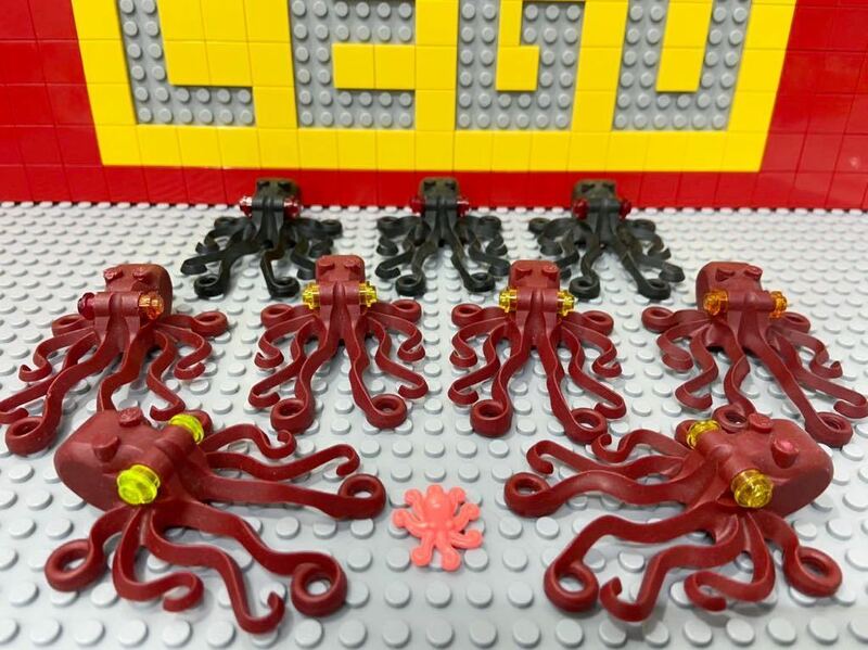 ☆タコ☆ レゴ　動物ミニフィグ　大量10体　大きな蛸　オクトパス　( LEGO 人形 海 フレンズ　B21409