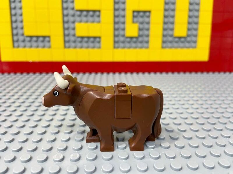 ☆ウシ☆ レゴ　動物ミニフィグ　牛　うし　乳牛　正規品　( LEGO 牧場 動物園 53006