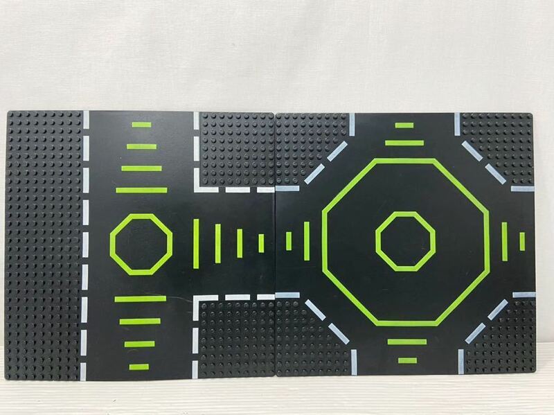 ☆基礎板☆ レゴ　ベースプレート　2枚セット　6988 宇宙基地　道路　近未来　黒色　( LEGO SF 基板　宇宙シリーズ　B13121