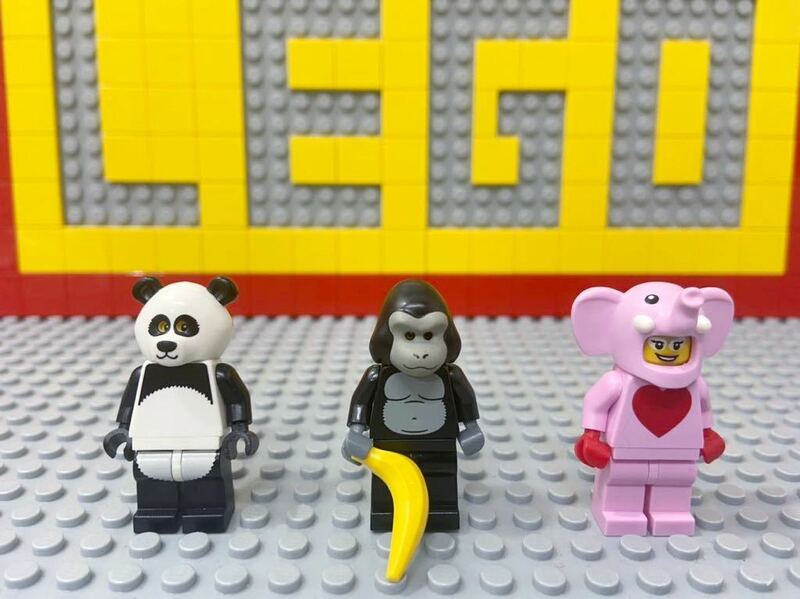 ☆着ぐるみ☆ レゴ　ミニフィグ　パンダ　ゴリラ　象　( LEGO 人形 ミニフィギュアシリーズ