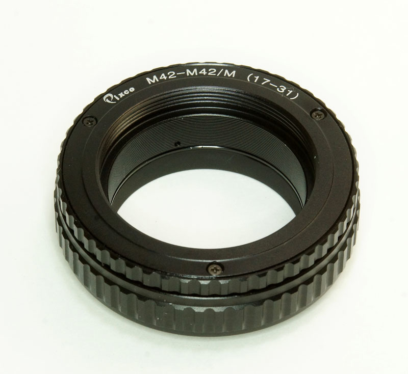 PIXCO M42-M42 17-31mm ヘリコイドリング ピン押し 可変厚中間リング 直進式 接写 リテール 引き伸ばしレンズ プロジェクター