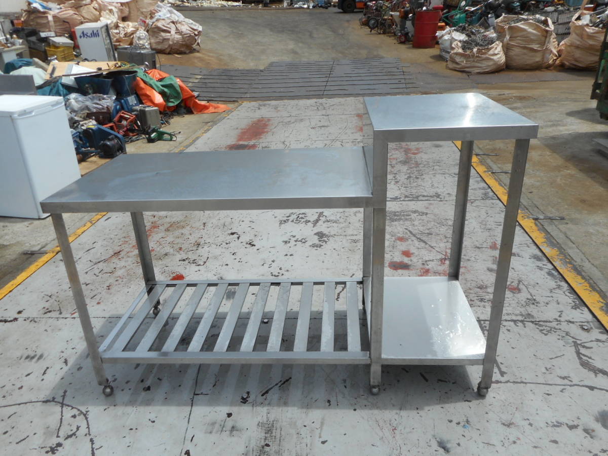 H9022　厨房用　作業台　幅149cm（105cm） 奥60cm 高101cm(82cm）