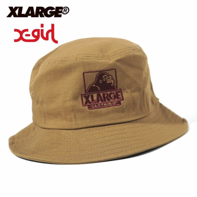 ◆SALE!◆X-LARGE 91 ロゴ　バゲットハット　ブラウン　bucket Hat エクストララージ