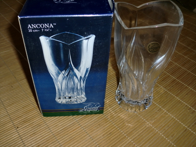 アンティーク★arc クリスタルガラス 花瓶 フランス製ANCONA 20cm7　3/４