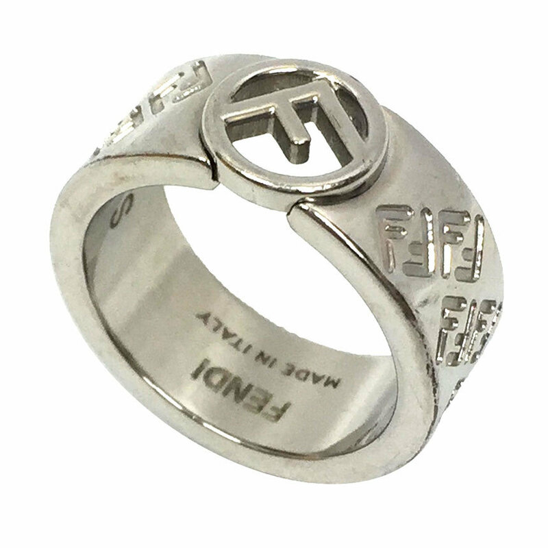 FENDI フェンディ FF Fロゴ リング 指輪 F is FENDI アクセサリー メタル シルバー 美品 中古 aq7924