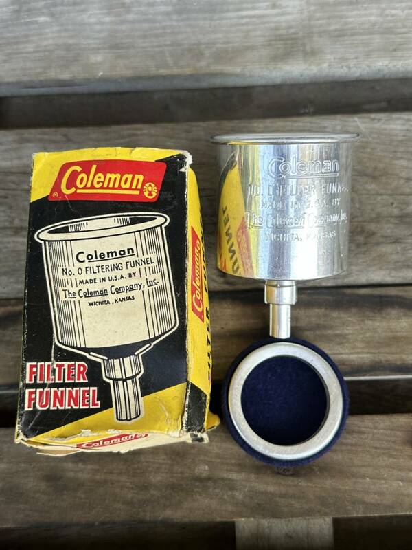 【未使用品】コールマン No.0 アルミファンネル NOS ブルーフィルター&元箱付き 199B969 Coleman 230505P1191A