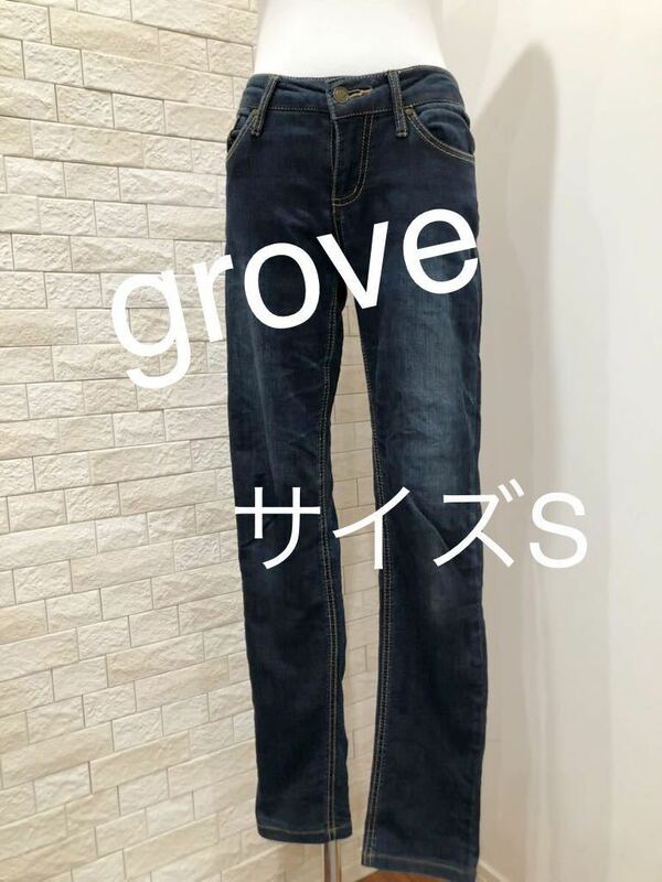 grove グローブ レディースデニム ストレッチデニム　パンツ　サイズS 送料無料　即決