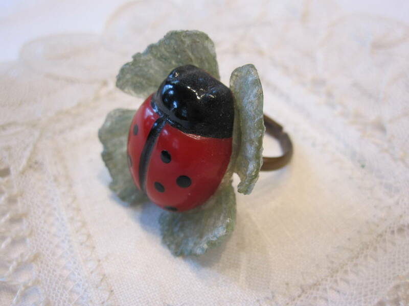 Vintege antique Coccihlle Lady bug France ヴィンテージ てんとう虫モチーフ 指輪 リング デッドストック品 アンティーク