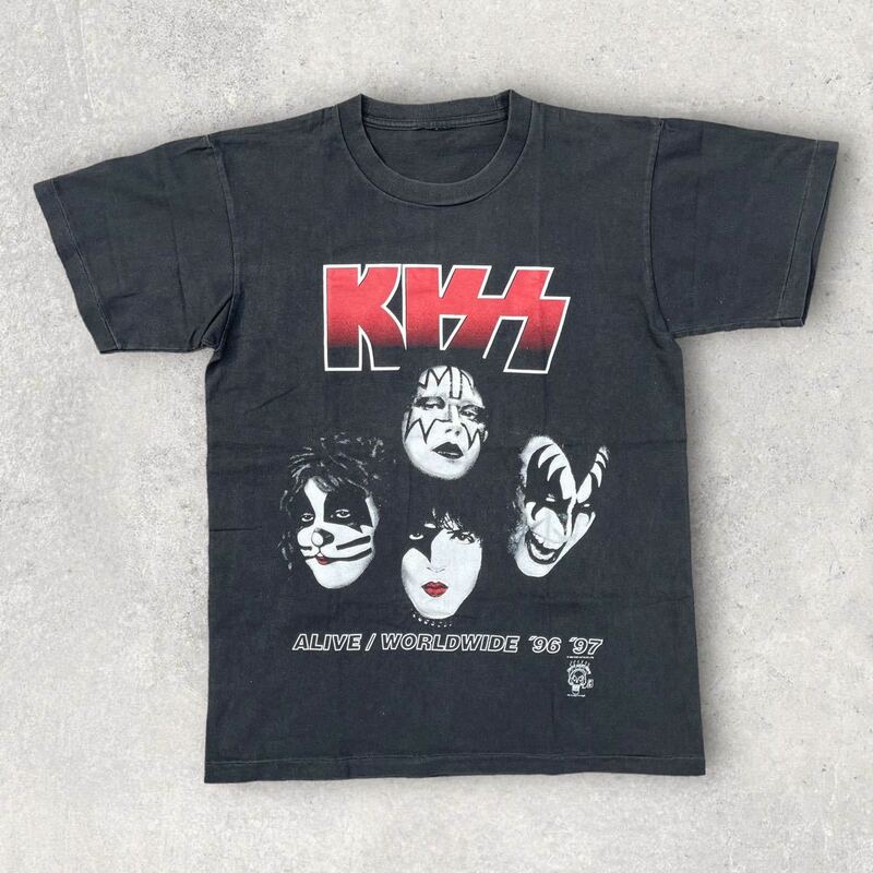 【vintage】 90s〜 KISS ALIVE WORLDWIDE 96-97 バンT 希少 レア バンドTシャツ キス ツアーT パンク ロックバンド ヴィンテージ