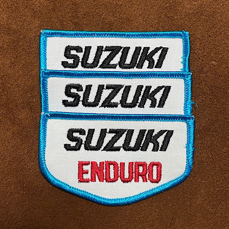 70s SUZUKI ENDURO ヴィンテージ ワッペン 当時物本物 スズキエンデューロ 国産旧車 ビンテージモトクロス 刺繍パッチ デッドストック