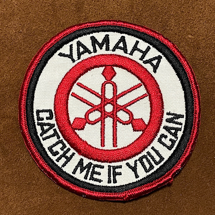 70s YAMAHA ヴィンテージ ワッペン 当時物本物 ヤマハモトクロス 国産旧車 ビンテージ 刺繍パッチ デッドストック CATCH ME IF YOU CAN BIG