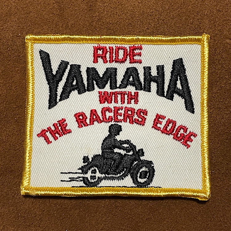 70s YAMAHA ヴィンテージ ワッペン 当時物本物 ヤマハモトクロス 国産旧車 ビンテージ 刺繍パッチ デッドストック RIDE YAMAHA(角タイプ)