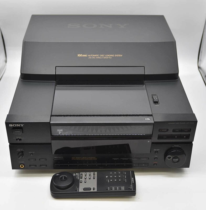 ●【純正リモコン付属/動作品】SONY CDデッキ CDP-CX100 100連奏 CD100枚 チェンジャーメカ搭載CDプレイヤー RM-DX100
