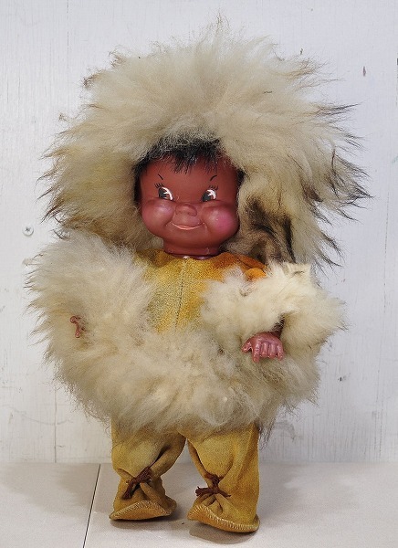 中古■現状　カナダ製 ハンドメイド エスキモー ドール 民族人形 高さ30cm程