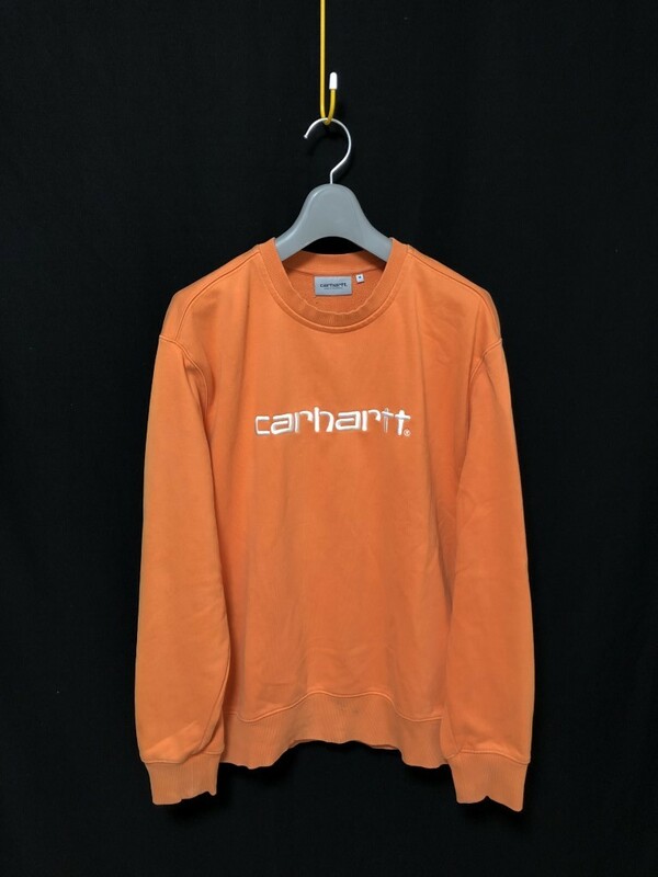 ◆carhartt カーハート ビッグロゴ　スウェット トレーナー M オレンジ 