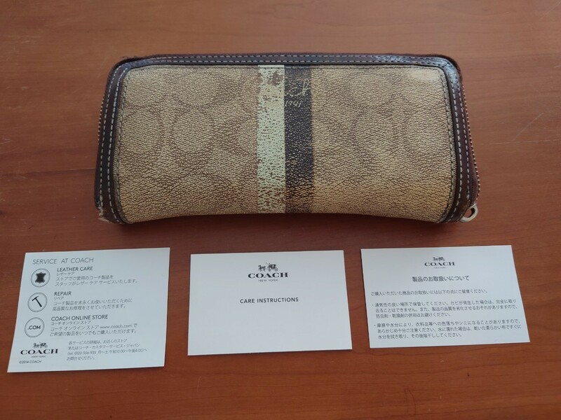 COACH コーチ長財布 正規品 汚れ 使用感 損傷あり ジャンク品