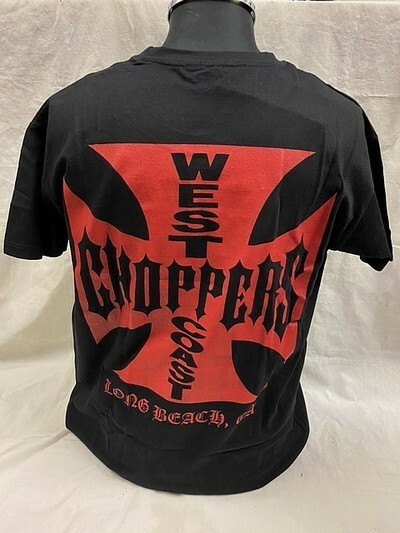 WEST COAST CHOPPERS ウエストコーストチョッパーズ 半袖 Tシャツ XLサイズ ブラック×レッド ホットロッド チョッパー