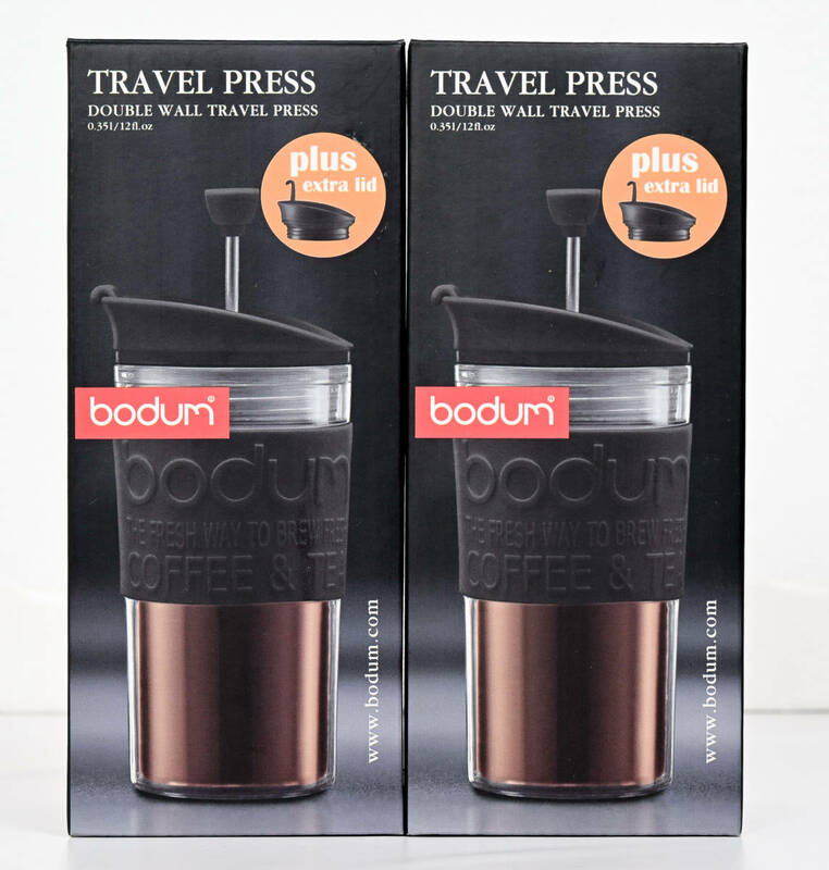BODUM ボダム TRAVEL PRESS SET トラベルプレスセット コーヒーメーカー (タンブラー用リッド付き) 350ml ブラック 2個セット