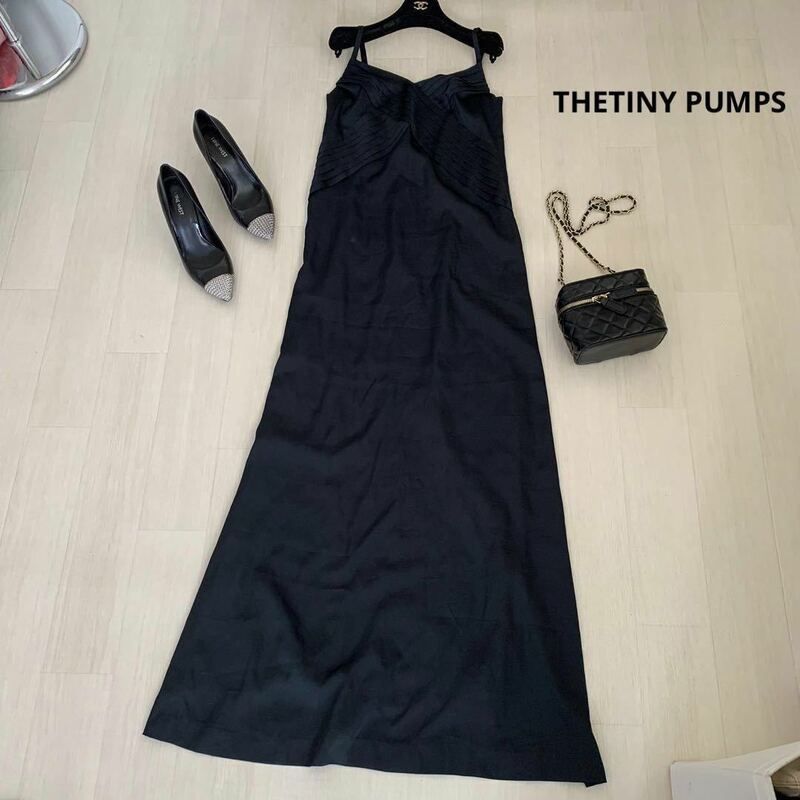 THE TINY PUMPS ブラック　ワンピース　ロングドレス　美ラインドレス　黒ロングドレス