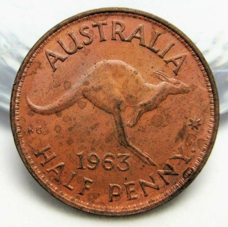 オーストラリア 1/2ペニー 1963年 25.61mm 5.66g
