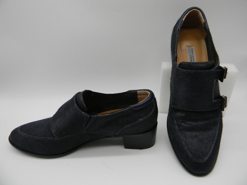 ■*□【 MANU 】◆ 濃紺 ハラコ革靴（２３．５ｃｍ）ローファー パンプス ネイビー