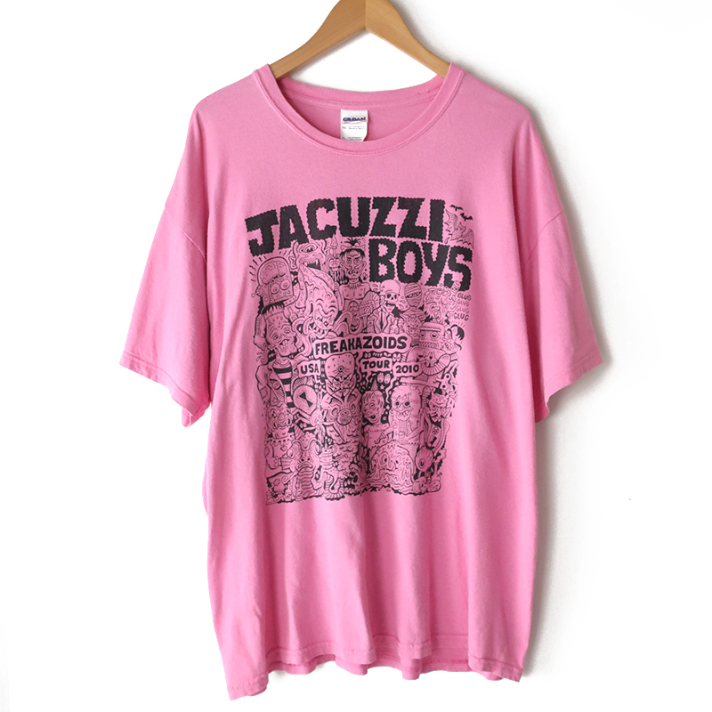 US輸入 ZACUZZI BOYS FREAKAZOIDS ツアーTシャツ 音楽系T ピンク(XL)