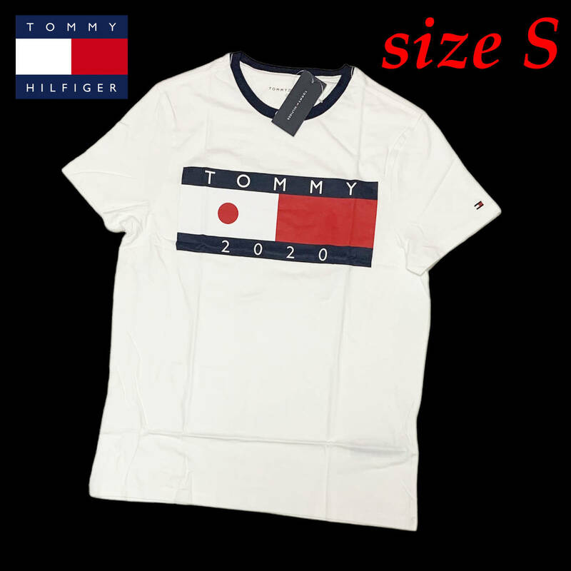 新品 Sサイズ トミーヒルフィガー フラッグロゴ Tシャツ ホワイト 日本限定 78E7453 2020 クルーネック 半袖 ビッグロゴ 五輪 日本