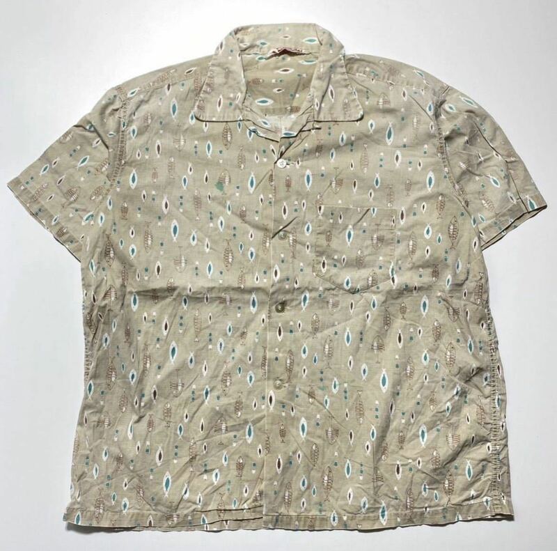【XL.17-17.1/2】60s Vintage PILGRIM COTTON Hawaiian Shirt 60年代 ヴィンテージ ピルグリム コットン ハワイアン アロハシャツ R2055