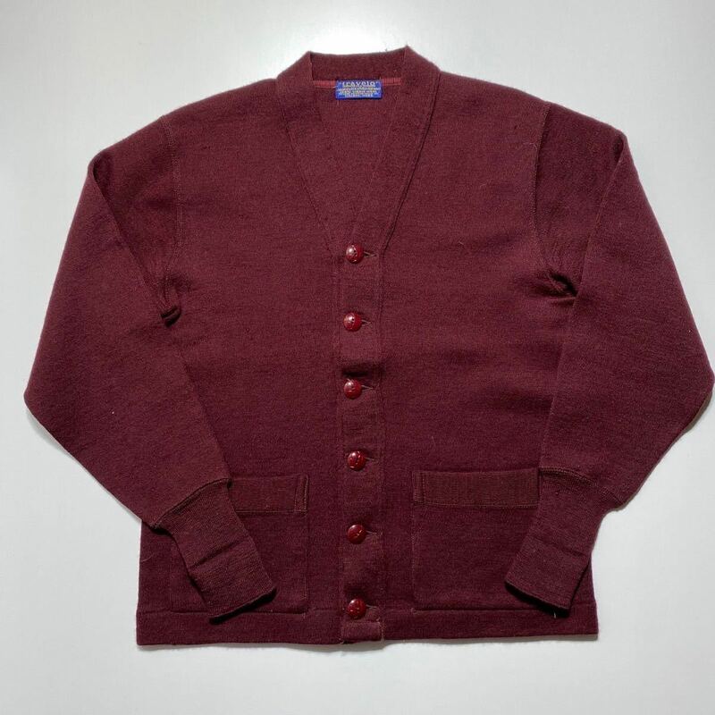 1940s 1950s Vintage travelo 2 Pockets Wool Knit Cardigan 1940年代 1950年代 ヴィンテージ ウール ニット カーディガン G2033