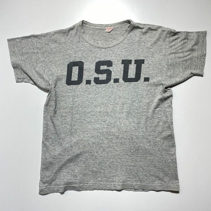 【L】1960s Vintage Champion O.S.U. Print Tee 1960年代 ヴィンテージ チャンピオン O.S.U. 染み込みプリント Tシャツ ランタグ G2088