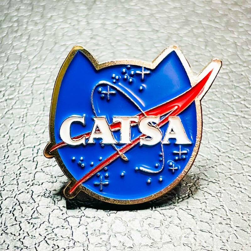 CATSA（キャッサ？） NASA パロディ ピンバッジ ピンズ　航空宇宙局　猫