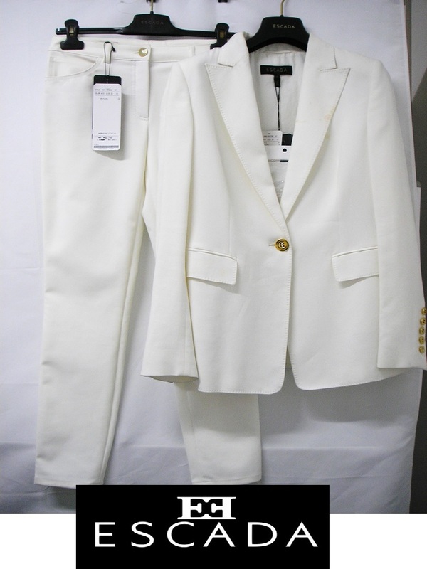 【新品・B品】ESCADA（エスカーダ）セットアップ　ジャケット　パンツ　スーツ　フォーマル　おしゃれ　きれいめ　正装　※一部にしみあり