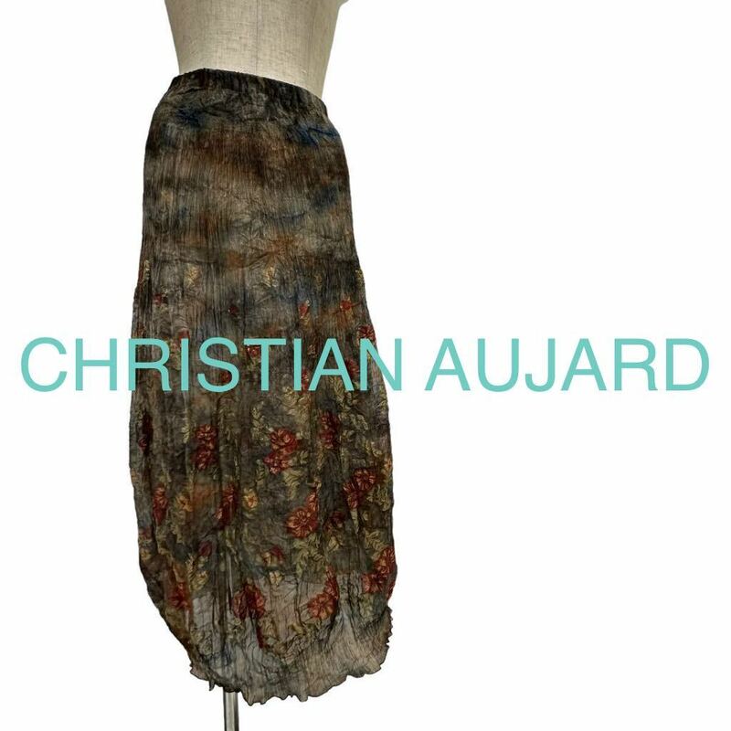 a102N CHRISTIAN AUJARD クリスチャン オジャール スカート size64-93 個性的 日本製 キレイめ