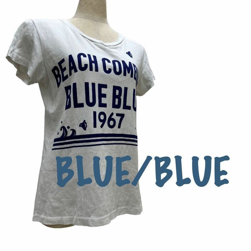 a104N BLUE / BLUE ブルー/ブルー Tシャツ size2 普段使い 日本製