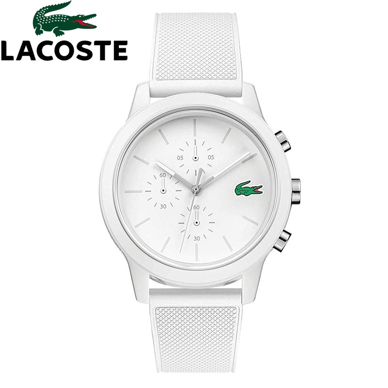 LACOSTE ラコステ L.12.12 クロノグラフ 男性 腕時計 2010974 多針 アナログ メンズ ホワイト 軽量 防水 クロノ ストップウォッチ 男性 白