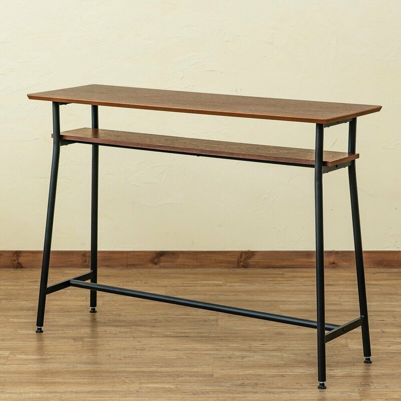 カウンターテーブル ウォールナット 120cm アウトレット価格 未使用 テーブル ハイテーブル カフェテーブル 木目柄 バーテーブル