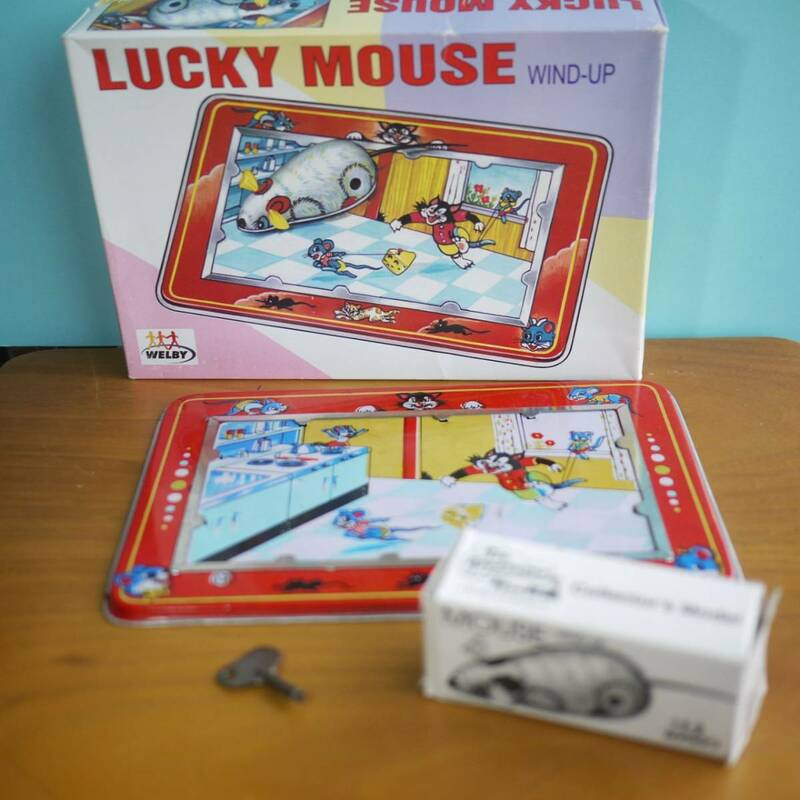 WELBYウェルビー LUCKY MOUSEラッキーマウス ブリキのネズミおもちゃ インド玩具 ゼンマイ ティントイ ワインドアップフリクション