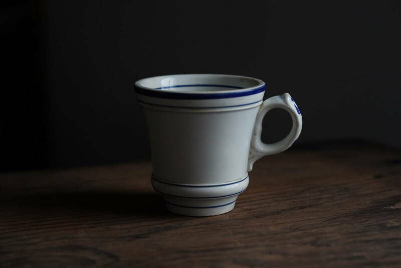 Creil et Montreau クレイユ＆モントロー窯 ブリュロカップ マグ / 19世紀・フランス / アンティーク 古道具 コーヒーカップ B 