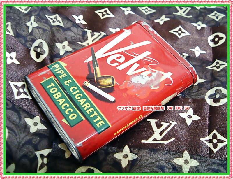 Velvet タバコ缶 パイプ シガレット ケース ヴィンテージ アンティーク インダストリアル 古着 雑貨 ディスプレイ什器 収納ケース