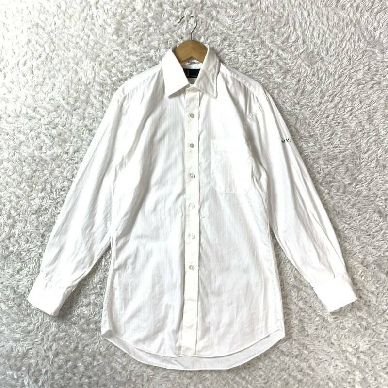ダンヒル ワイシャツ オーダーシャツ ホワイト 白 ストライプ コットン YA3355