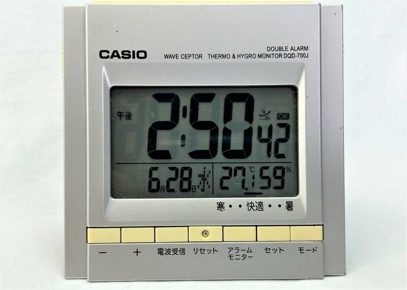 ◆◇　【動作完璧を確認済】 カシオ 電波置時計 カレンダー・目覚まし・温度・湿度付き 　◇◆